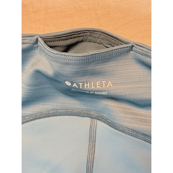 Athleta Ultimate Short 3” Inseam Blue Green Size Medium High Rise Waistband - Picture 4 of 10